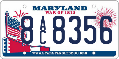 MD license plate 8AC8356