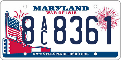 MD license plate 8AC8361