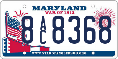 MD license plate 8AC8368