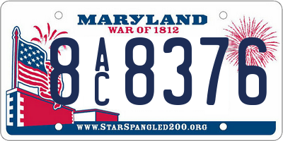 MD license plate 8AC8376
