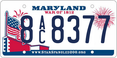 MD license plate 8AC8377