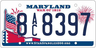 MD license plate 8AC8397