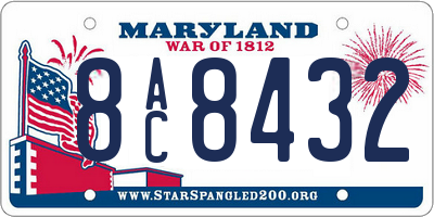 MD license plate 8AC8432
