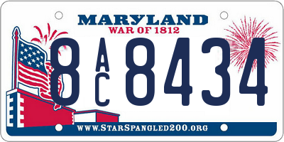 MD license plate 8AC8434