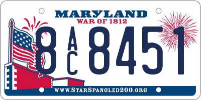 MD license plate 8AC8451