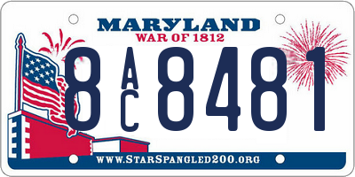 MD license plate 8AC8481