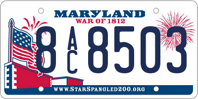 MD license plate 8AC8503