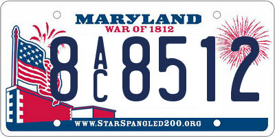 MD license plate 8AC8512