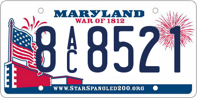 MD license plate 8AC8521