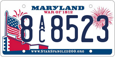 MD license plate 8AC8523