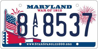 MD license plate 8AC8537