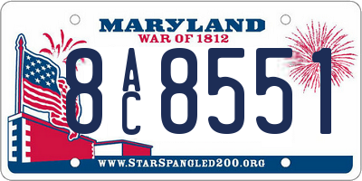 MD license plate 8AC8551