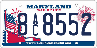 MD license plate 8AC8552