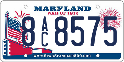 MD license plate 8AC8575