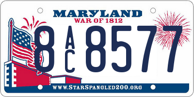 MD license plate 8AC8577
