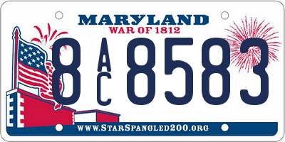 MD license plate 8AC8583
