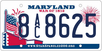 MD license plate 8AC8625