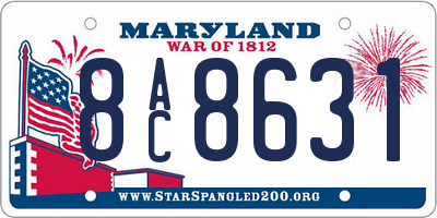 MD license plate 8AC8631