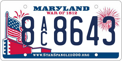 MD license plate 8AC8643