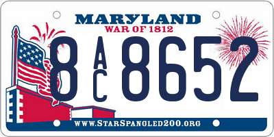 MD license plate 8AC8652