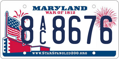 MD license plate 8AC8676
