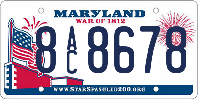 MD license plate 8AC8678