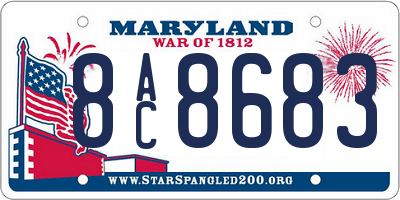 MD license plate 8AC8683
