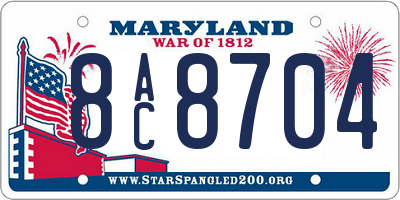 MD license plate 8AC8704