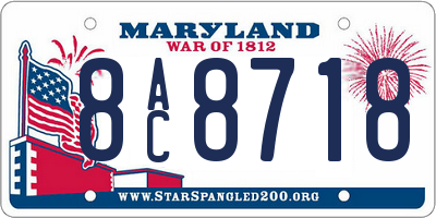 MD license plate 8AC8718