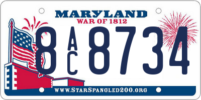 MD license plate 8AC8734