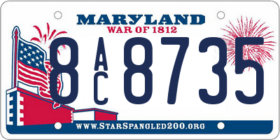 MD license plate 8AC8735