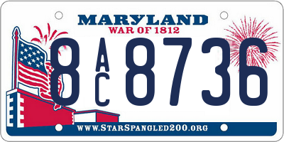 MD license plate 8AC8736