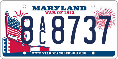 MD license plate 8AC8737