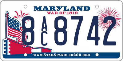 MD license plate 8AC8742