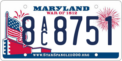 MD license plate 8AC8751