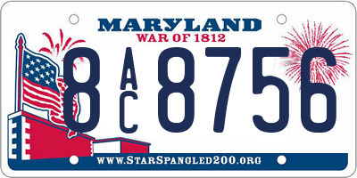MD license plate 8AC8756