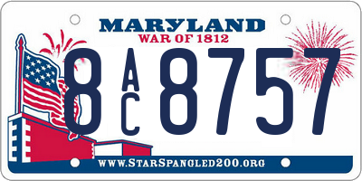 MD license plate 8AC8757