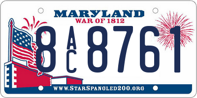 MD license plate 8AC8761