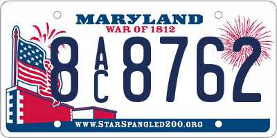 MD license plate 8AC8762