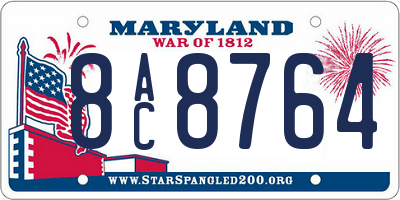 MD license plate 8AC8764