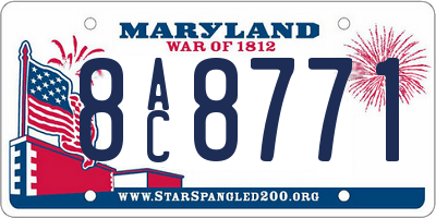 MD license plate 8AC8771