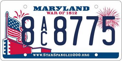 MD license plate 8AC8775
