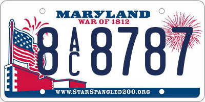 MD license plate 8AC8787