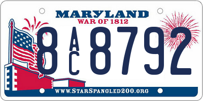 MD license plate 8AC8792