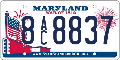 MD license plate 8AC8837