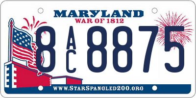 MD license plate 8AC8875
