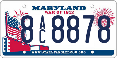 MD license plate 8AC8878
