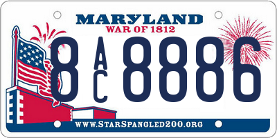 MD license plate 8AC8886