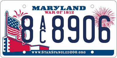 MD license plate 8AC8906
