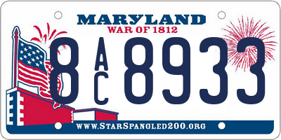 MD license plate 8AC8933